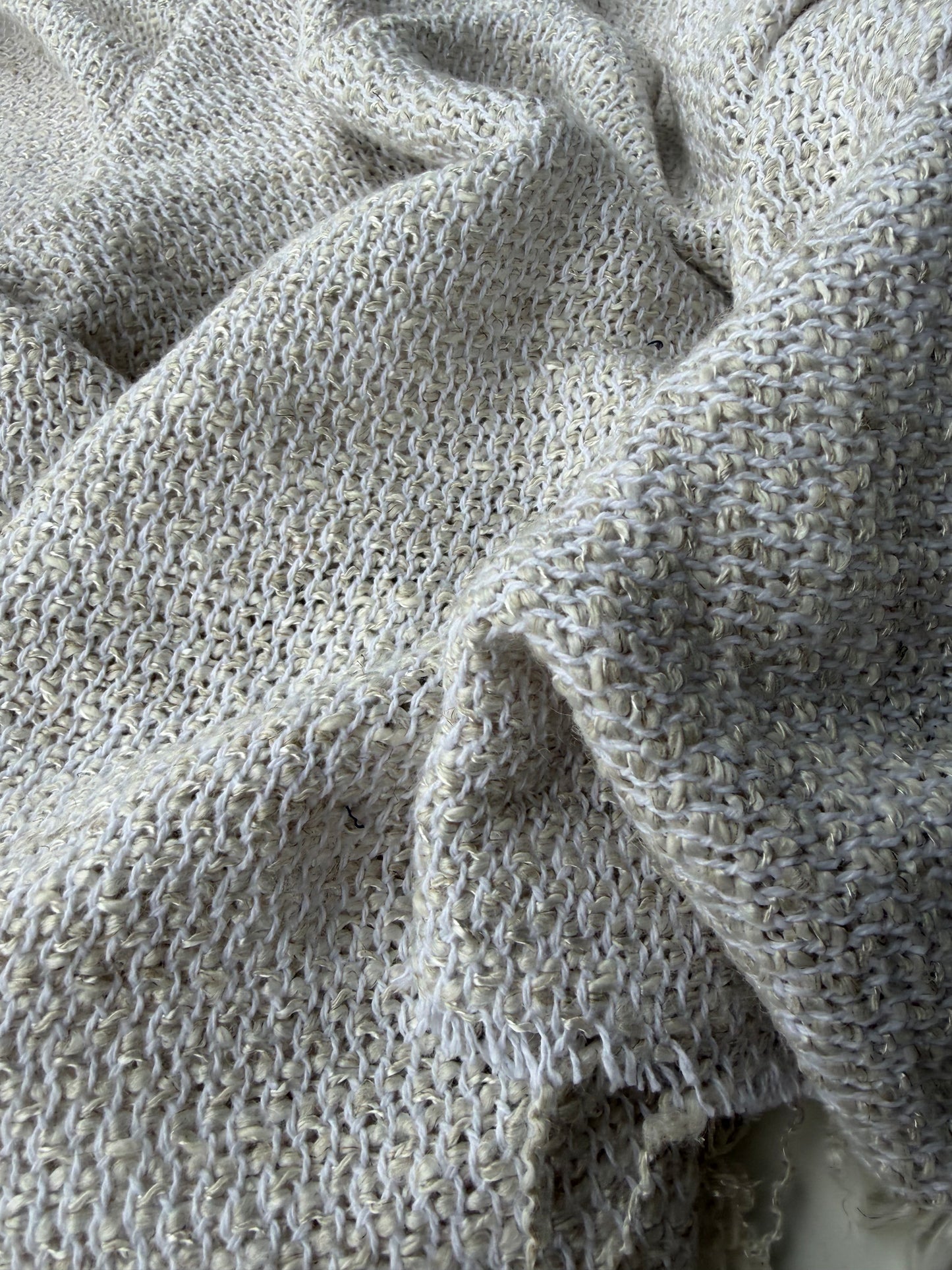 FREDO 004 cotton tweed Chanel style white/silver