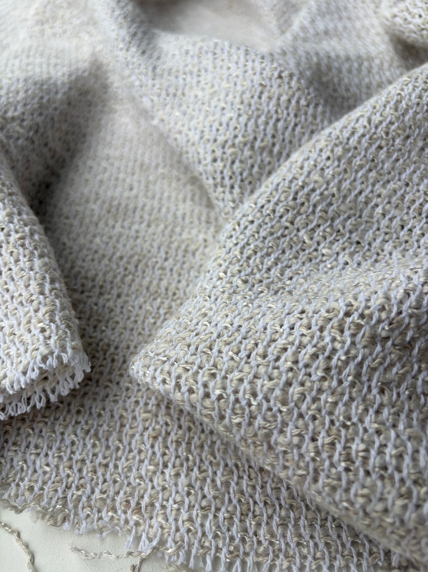 FREDO 004 cotton tweed Chanel style white/silver