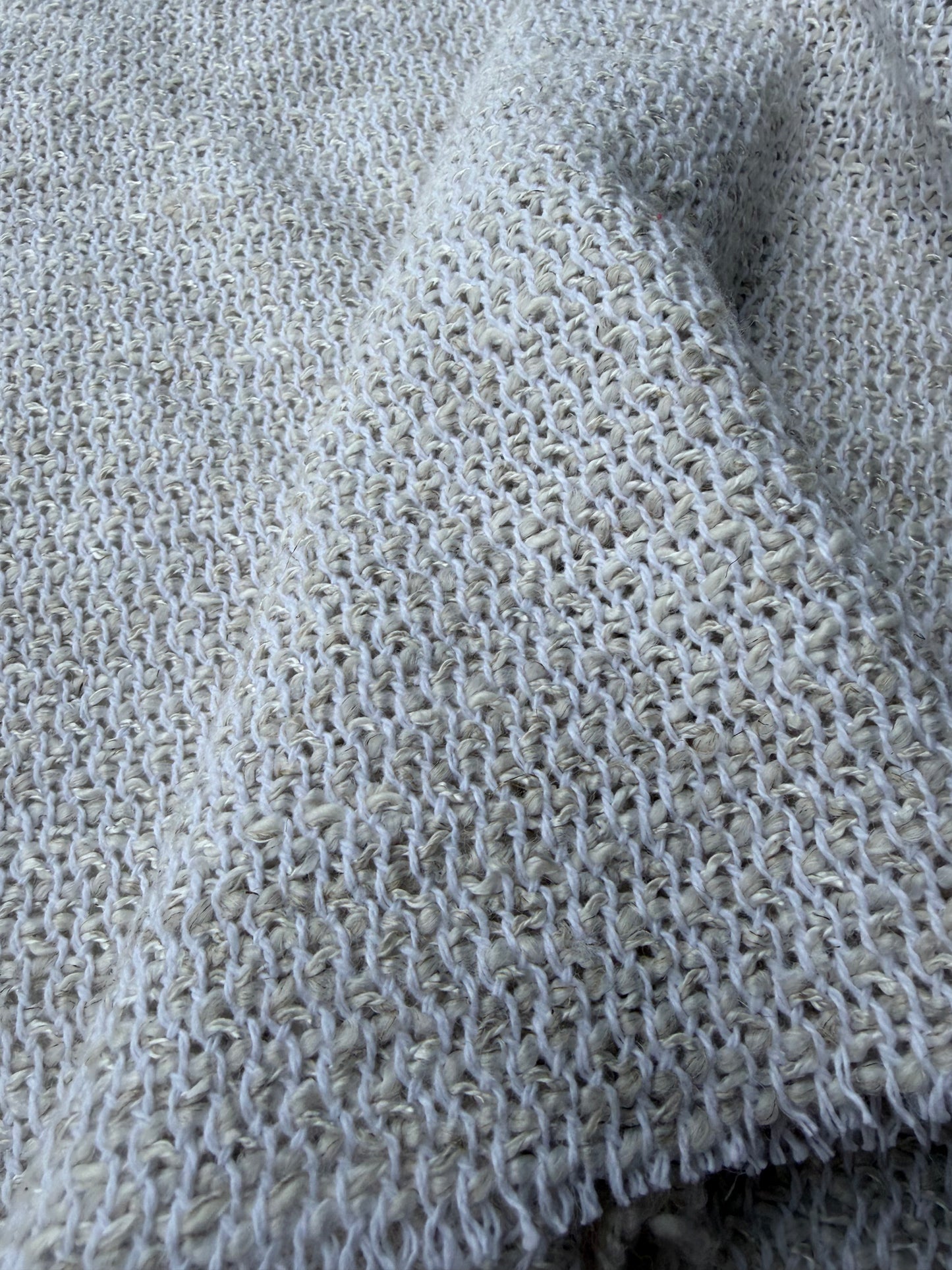 FREDO 004 cotton tweed Chanel style white/silver