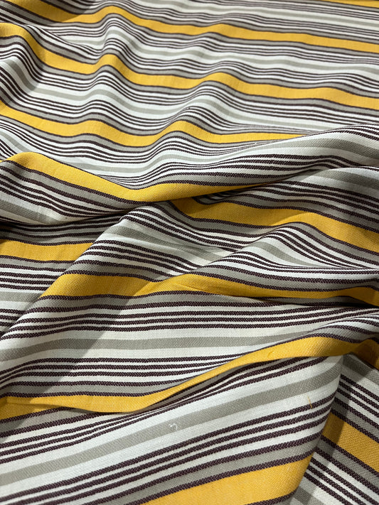 H01 Zorba #08 washed cotton stripes yellow/ecru