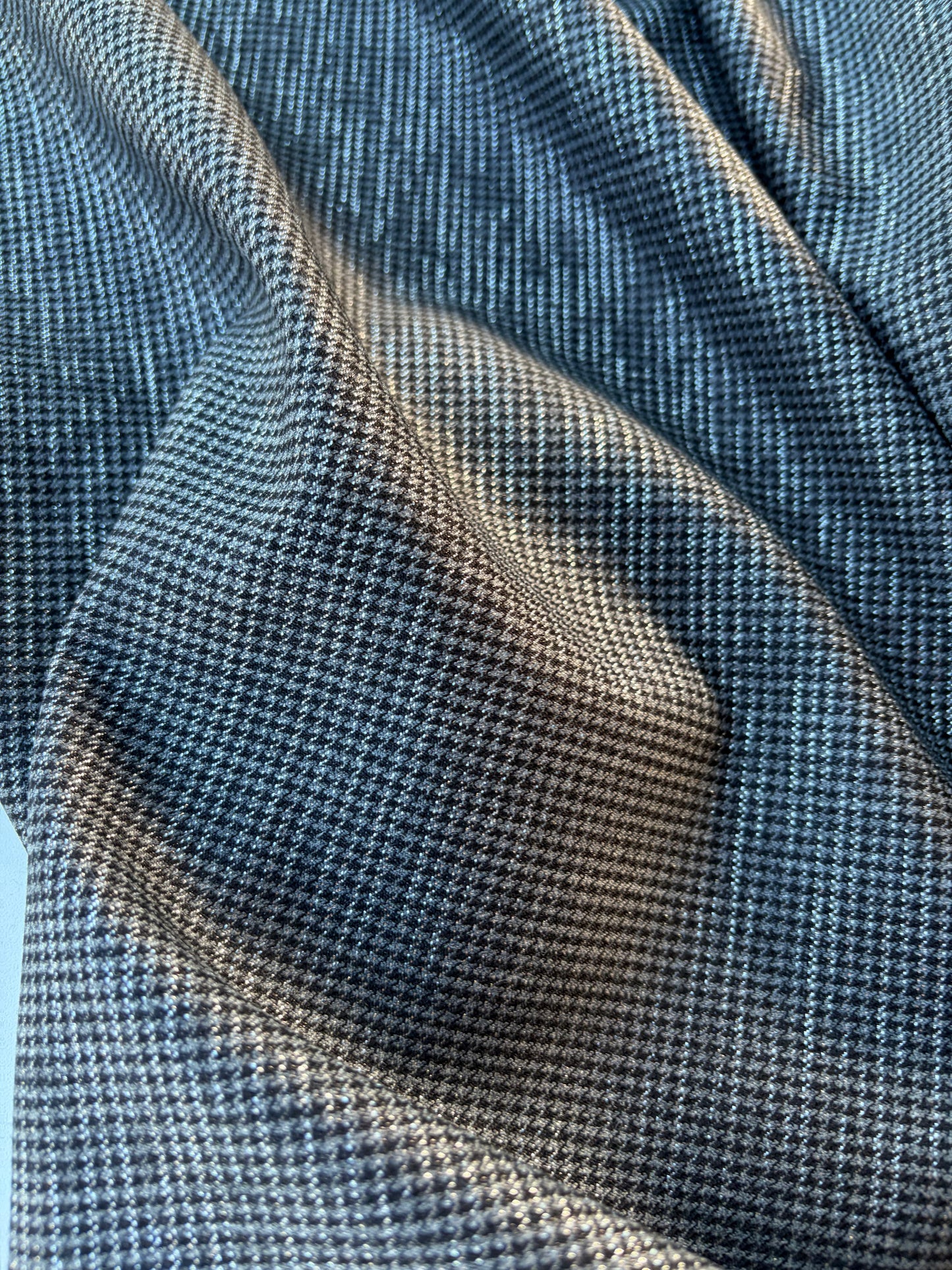 LORO 016 black/grey shiny pied de poule wool stretch