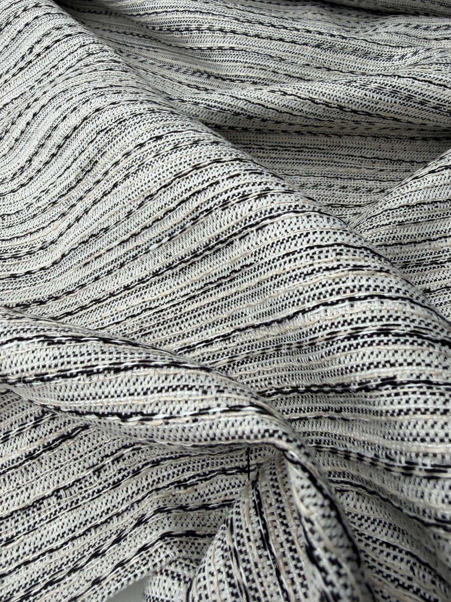 FREDO 006 heavy cotton stripes black/ecru