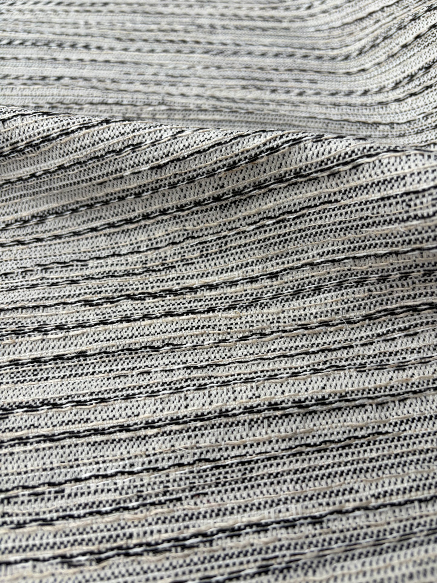 FREDO 006 heavy cotton stripes black/ecru