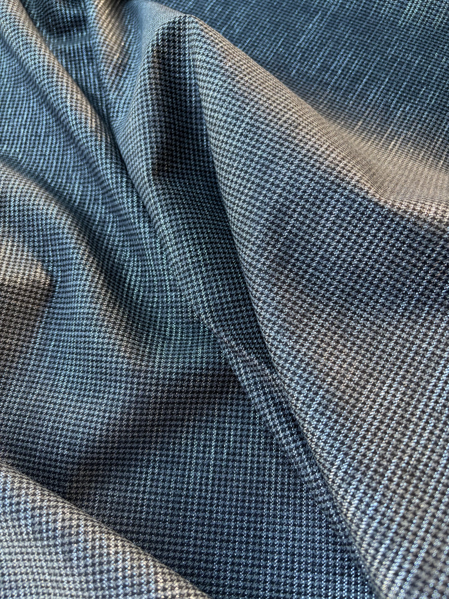 LORO 016 black/grey shiny pied de poule wool stretch