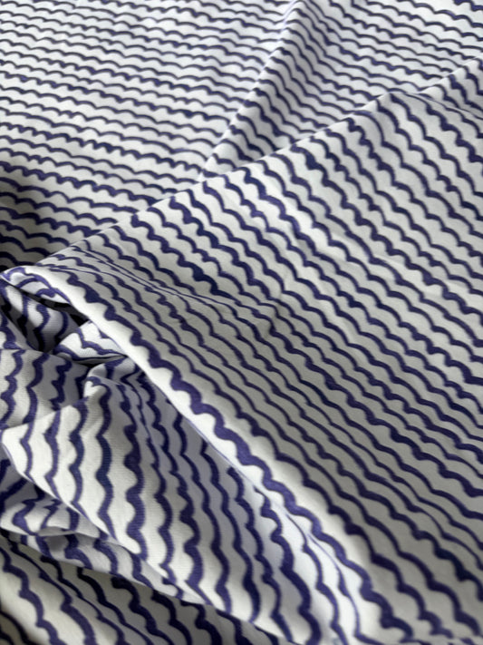 FREDO 016 jersey viscose indigo waves