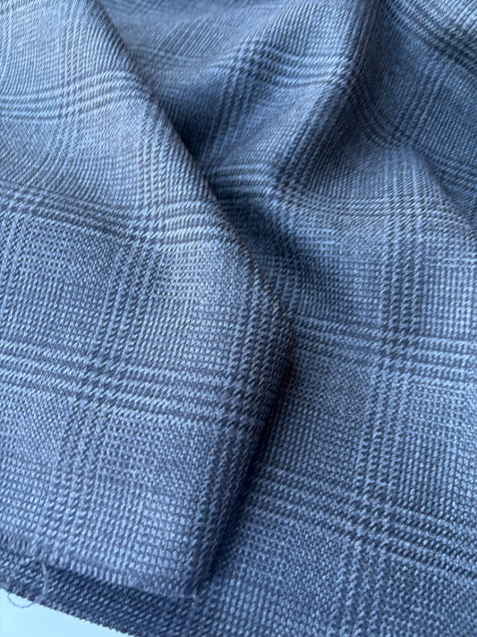 LORO 026 black/grey Prince of Wales wool stretch