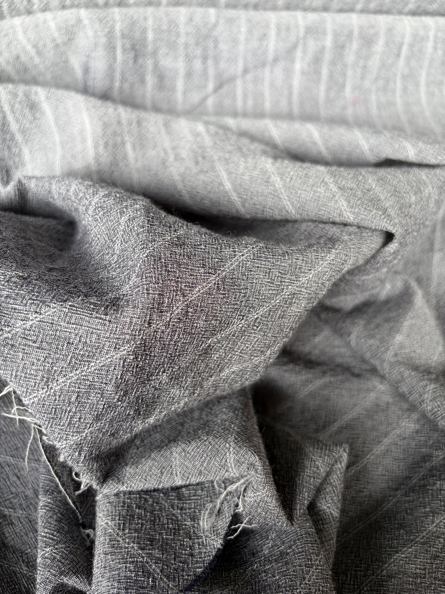 FREDO 019 cotton linen stripes denim look