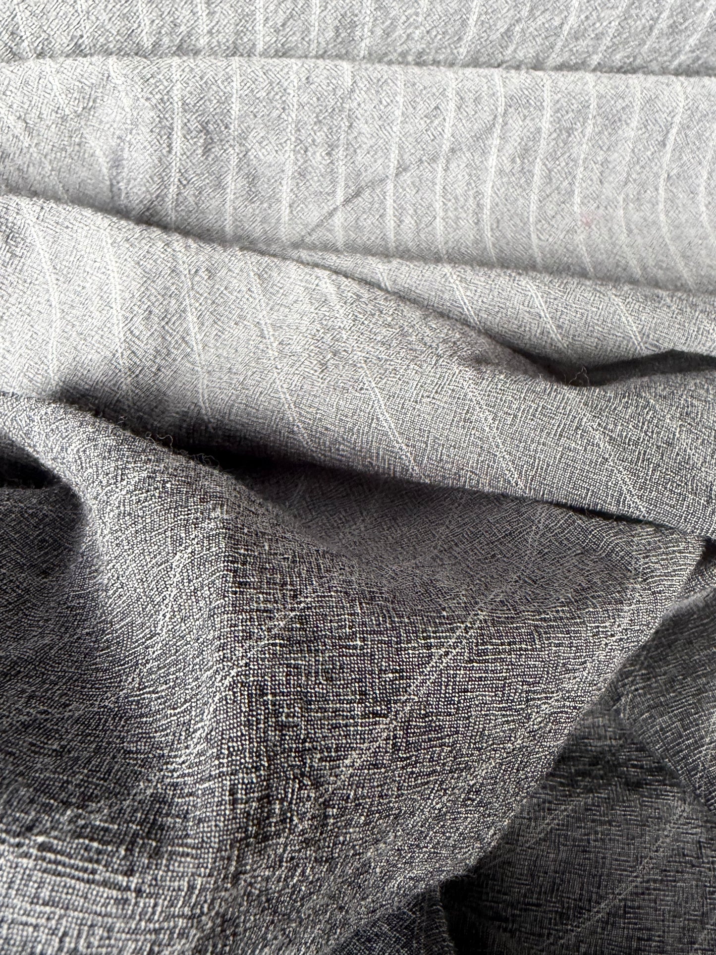 FREDO 019 cotton linen stripes denim look
