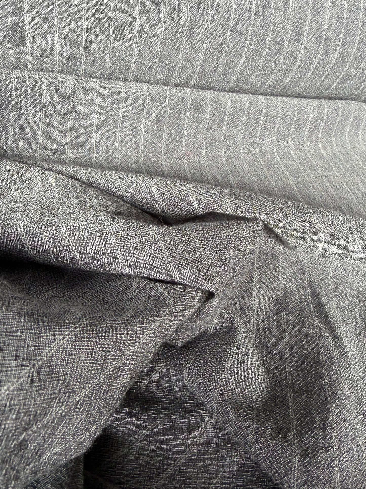 FREDO 019 cotton linen stripes denim look