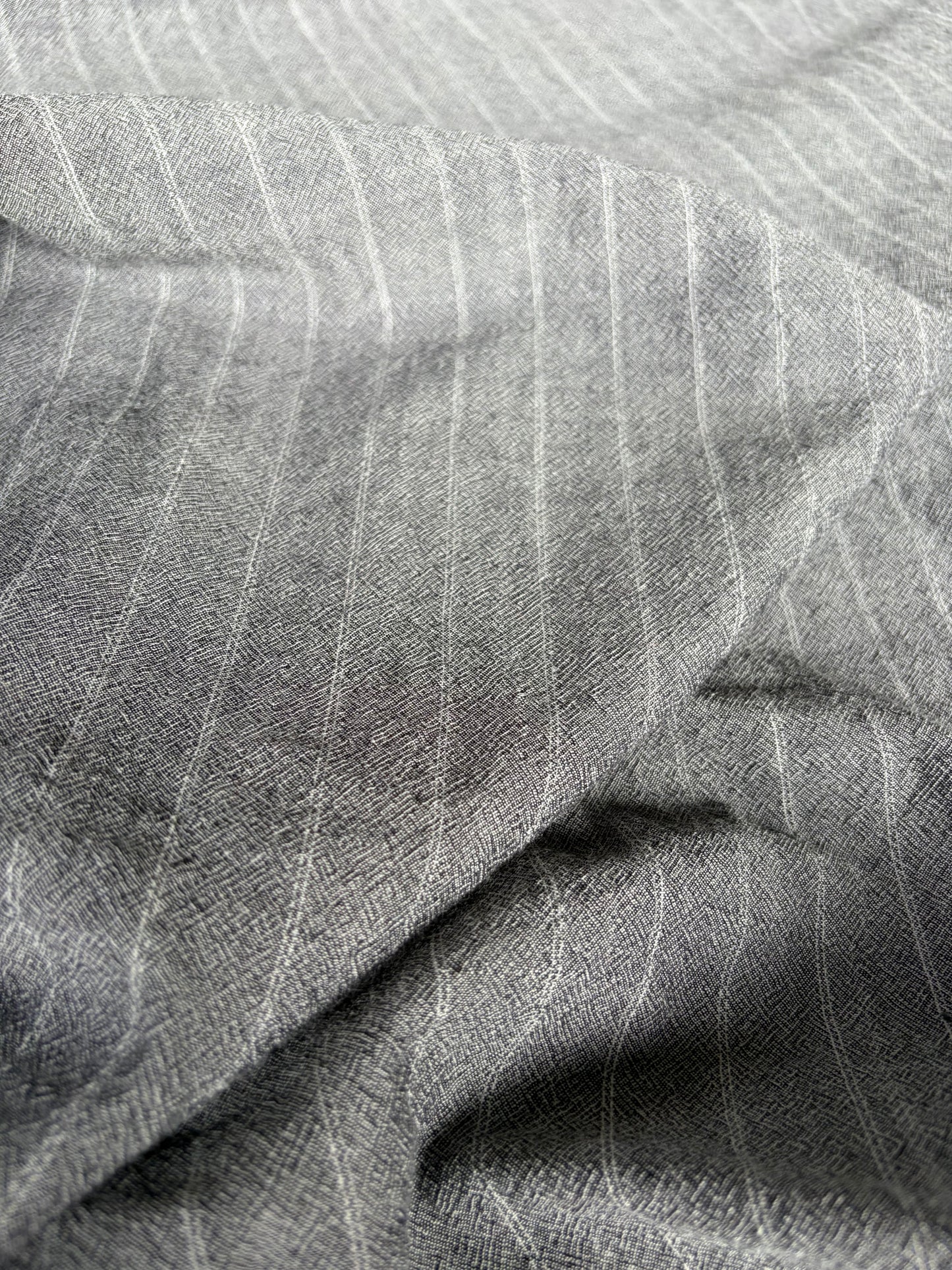 FREDO 019 cotton linen stripes denim look