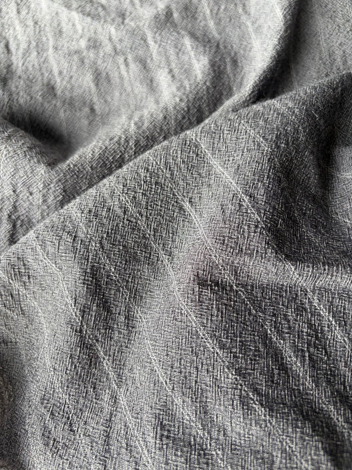 FREDO 019 cotton linen stripes denim look