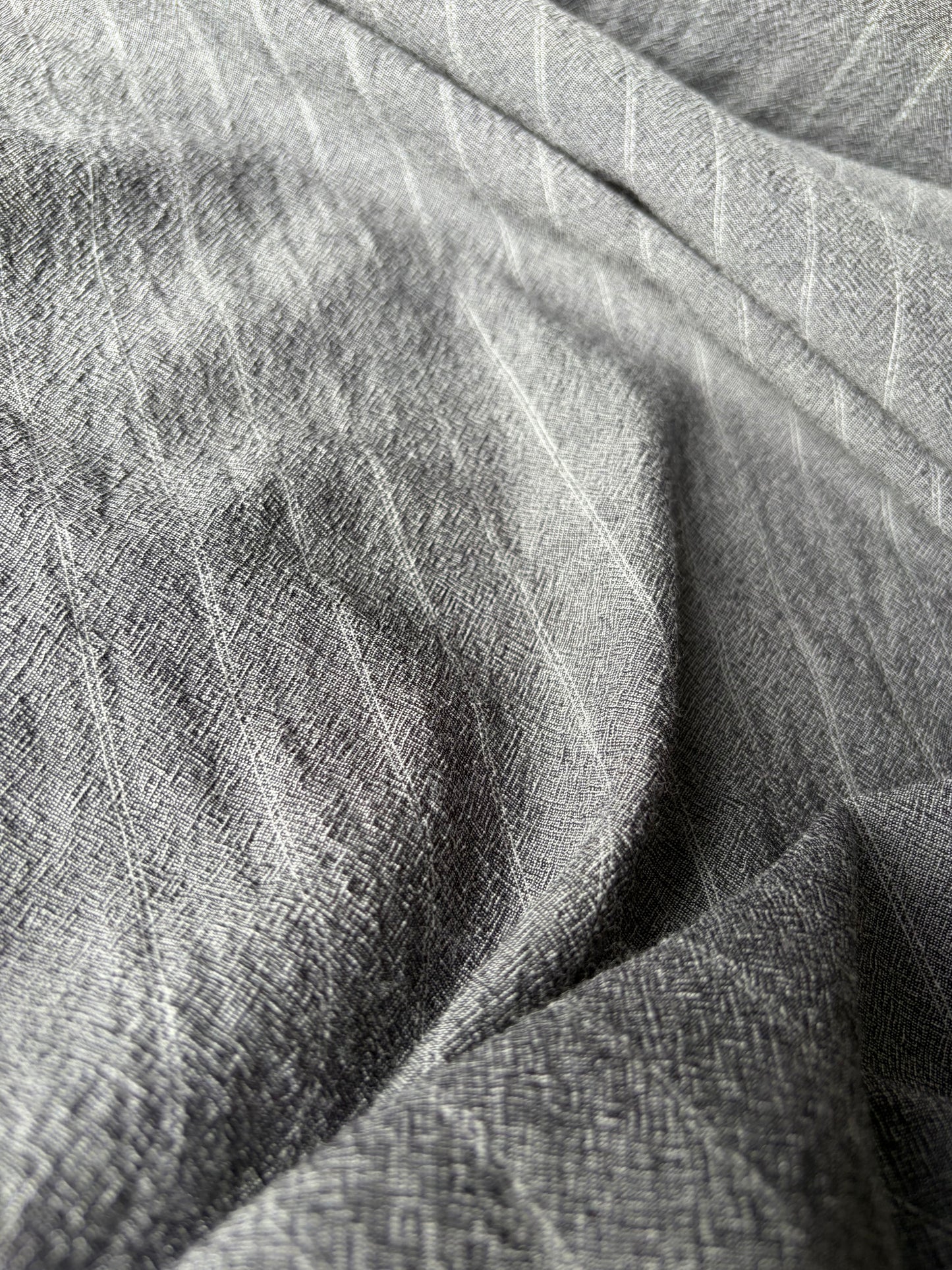 FREDO 019 cotton linen stripes denim look