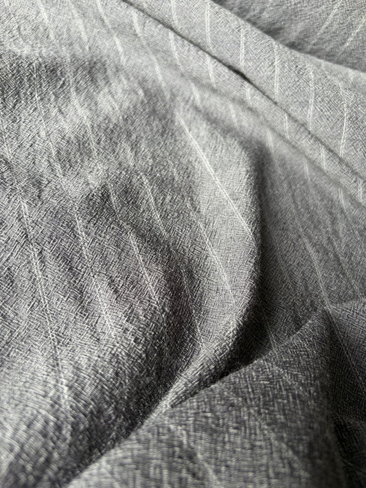 FREDO 019 cotton linen stripes denim look