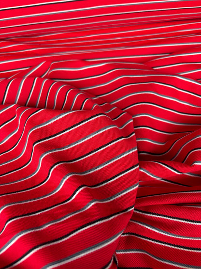 PC FREDO 021 cotton jersey piqué stripes red