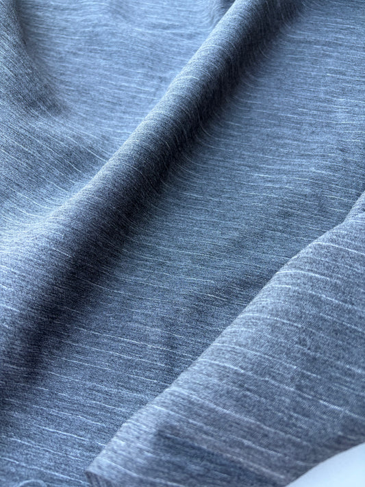 LORO 030 grey mélange striped toile wool