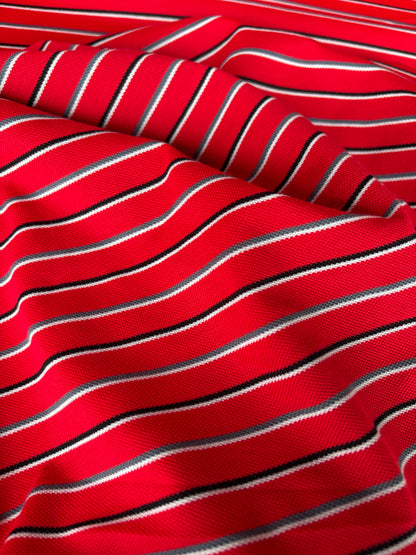 PC FREDO 021 cotton jersey piqué stripes red