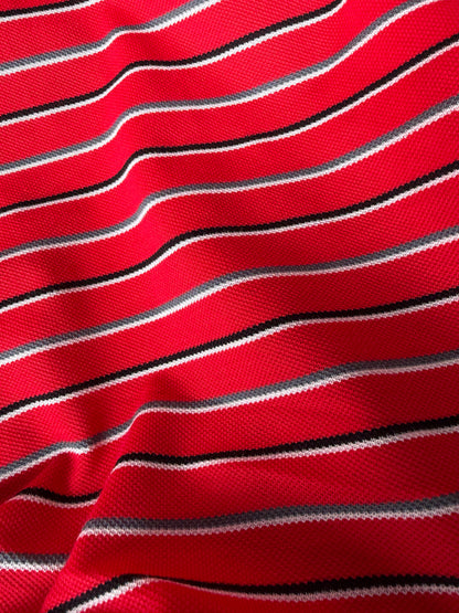 PC FREDO 021 cotton jersey piqué stripes red