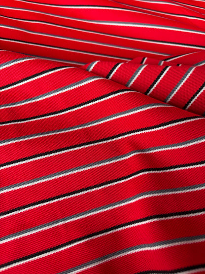 PC FREDO 021 cotton jersey piqué stripes red