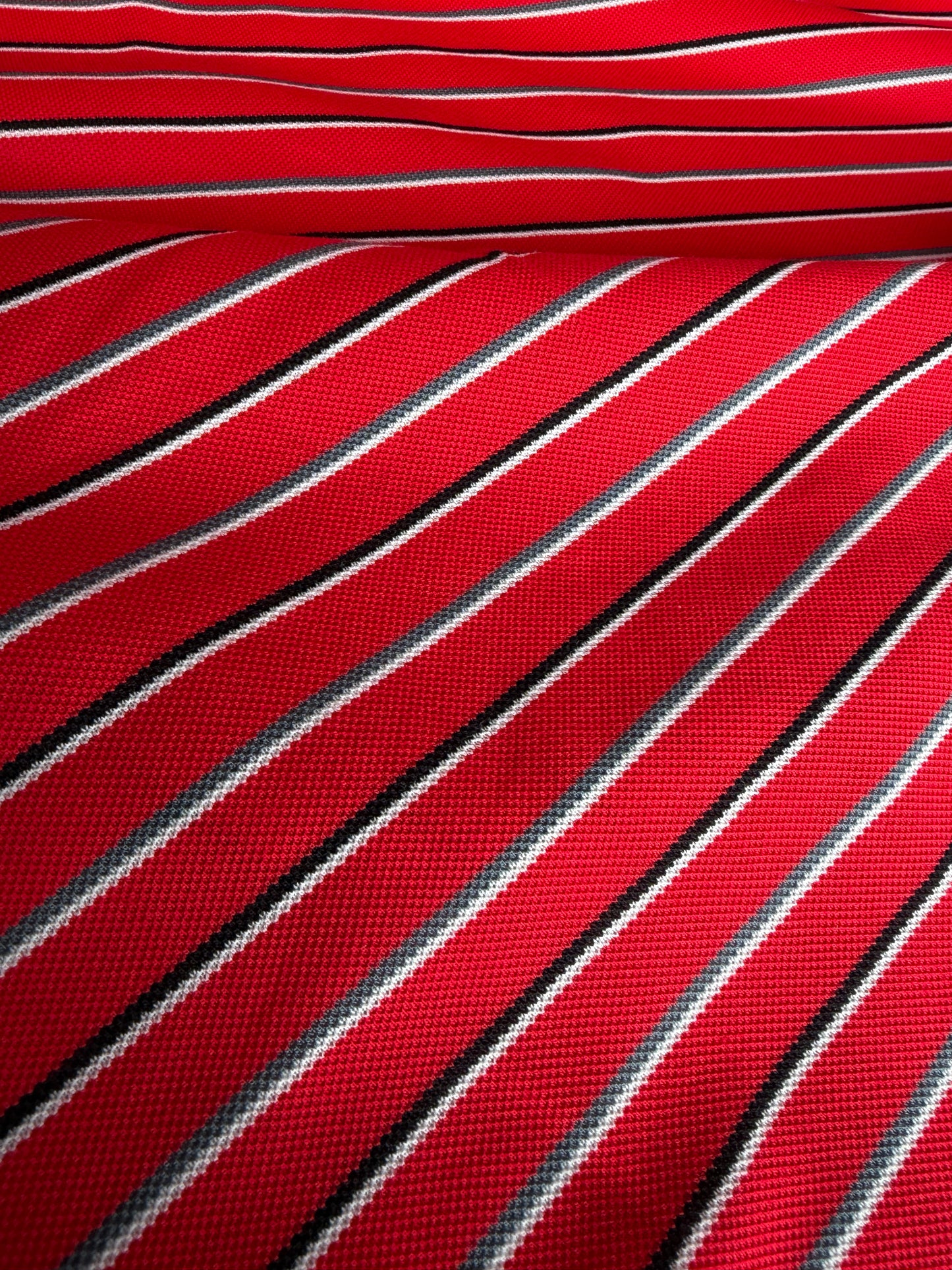 FREDO 021 cotton jersey piqué stripes red