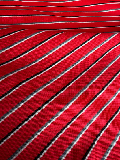 PC FREDO 021 cotton jersey piqué stripes red