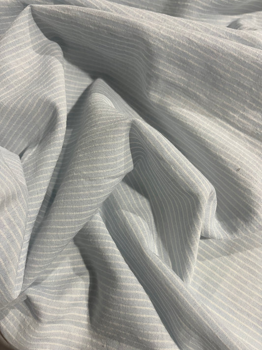 DAMIANO 001 woven cotton stripes light blue