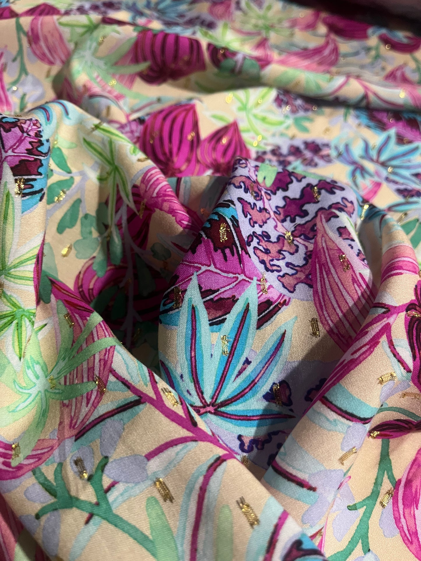 KEIRA 035 viscose lurex flower print