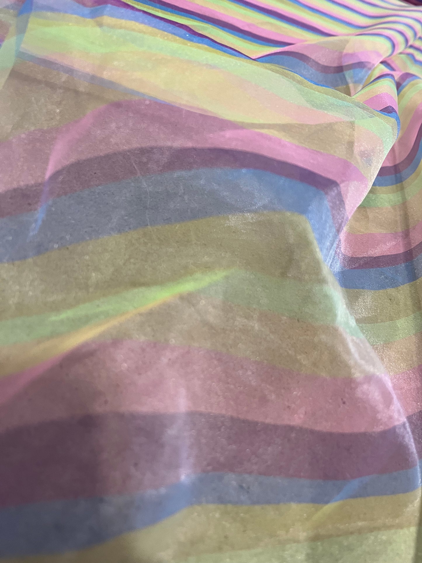 D01 HEIM 033 rainbow stripes organza