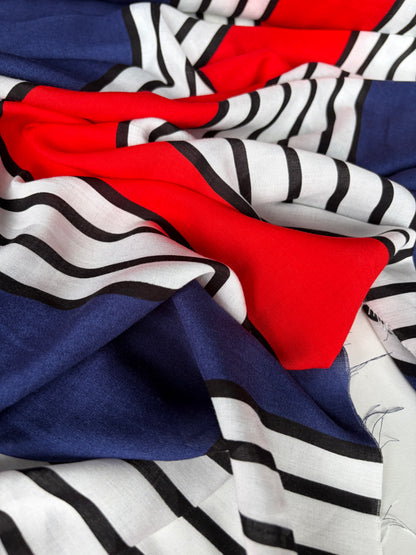 PC FREDO 023 viscose voile stripes