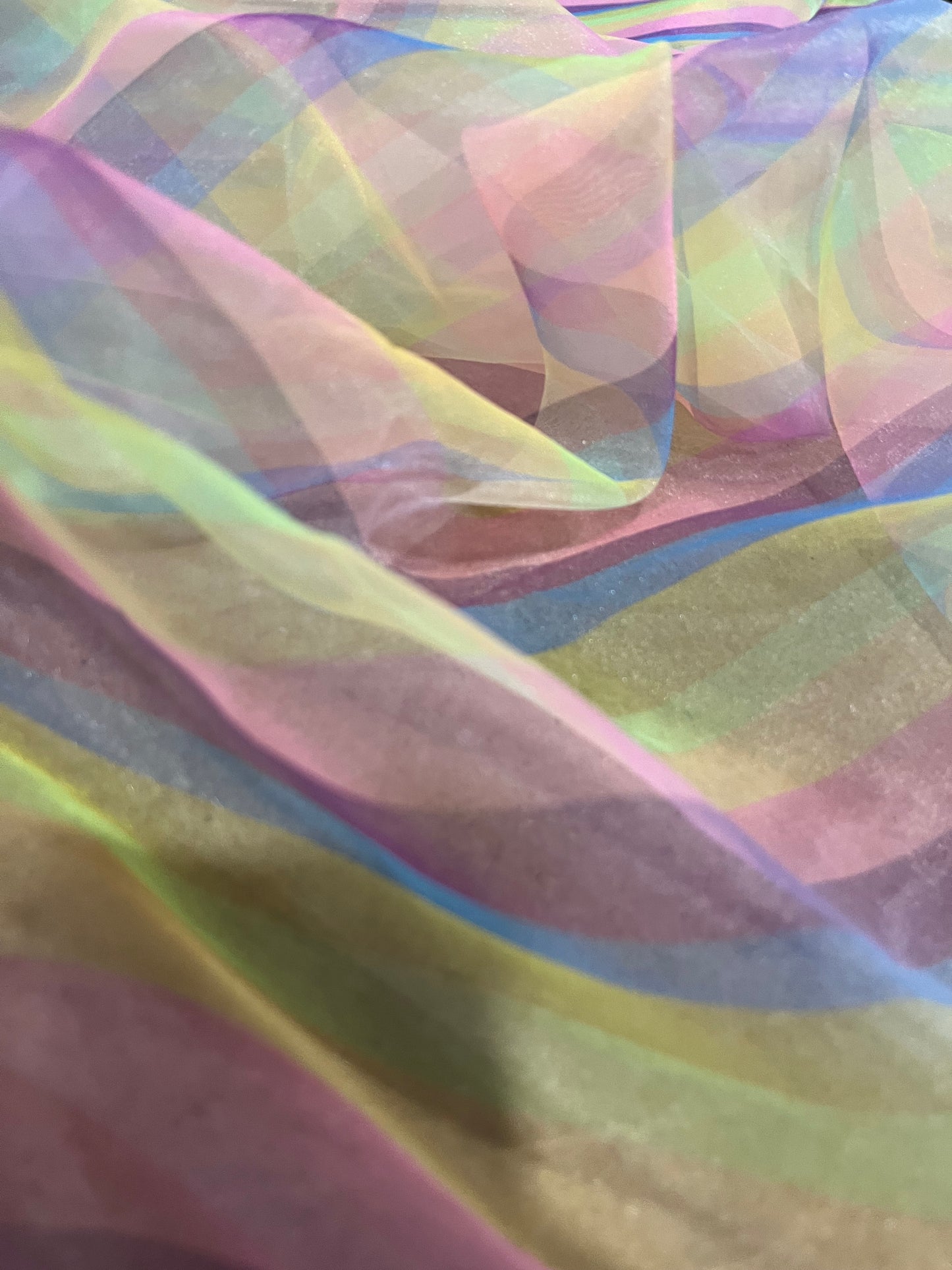 D01 HEIM 033 rainbow stripes organza