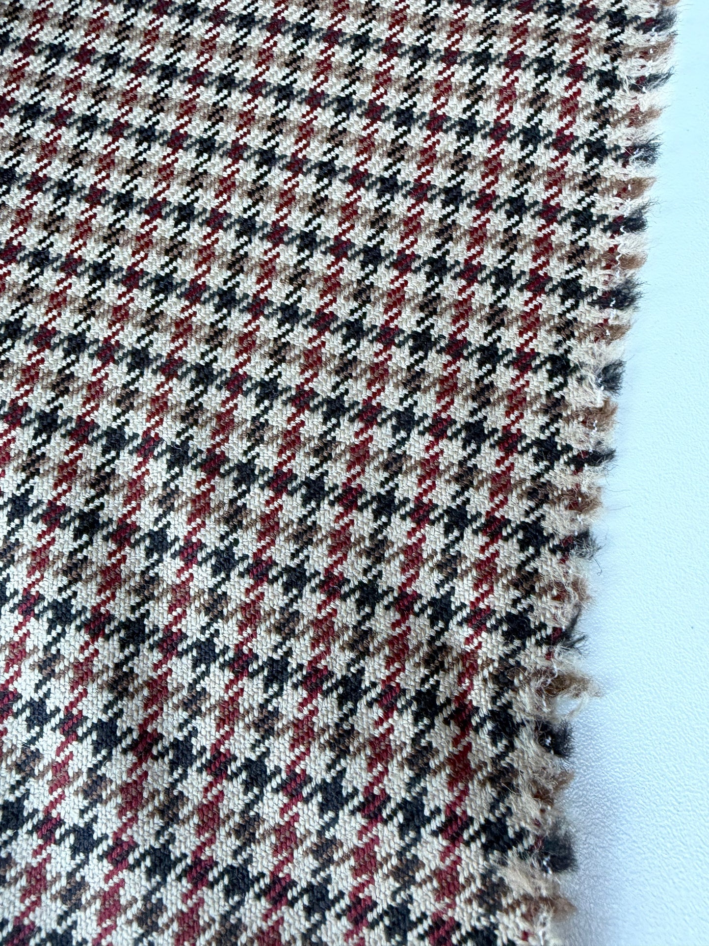 LORO 032 camel/brown/red Prince of Wales wool stretch