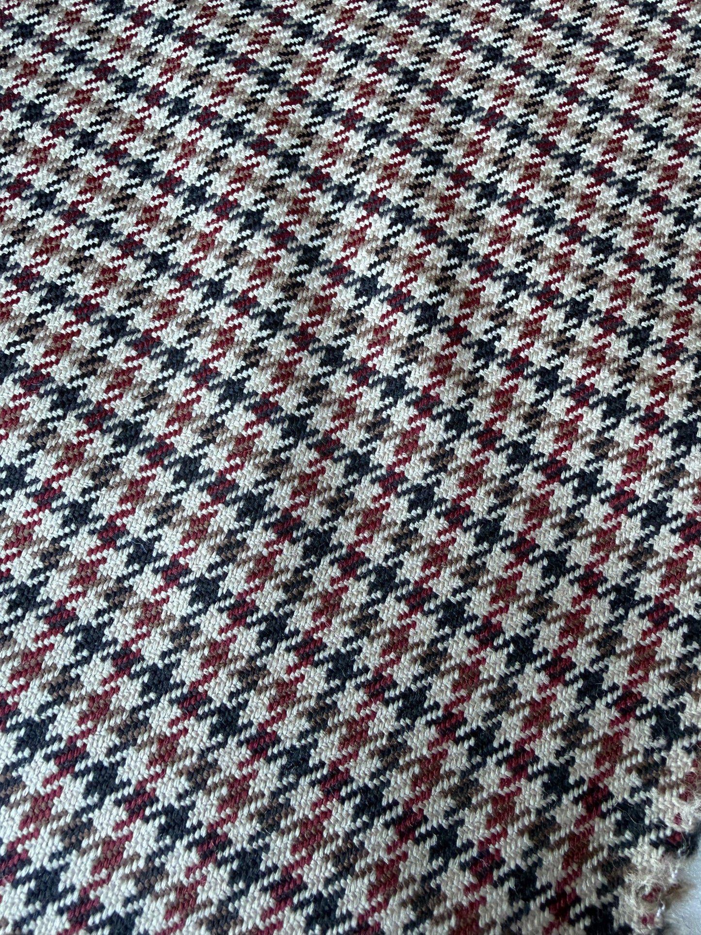 LORO 032 camel/brown/red Prince of Wales wool stretch