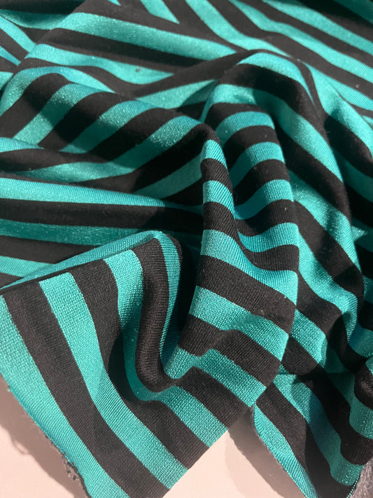 GLADYS 001 sweater stripes emerald/black