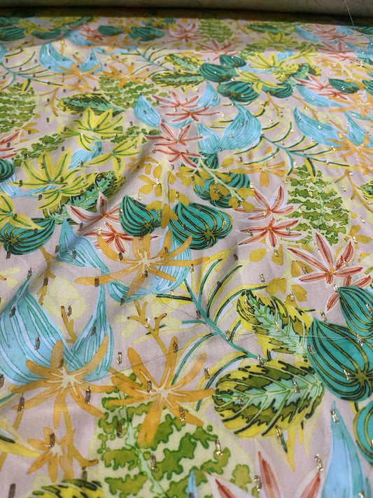 KEIRA 037 viscose lurex flower print