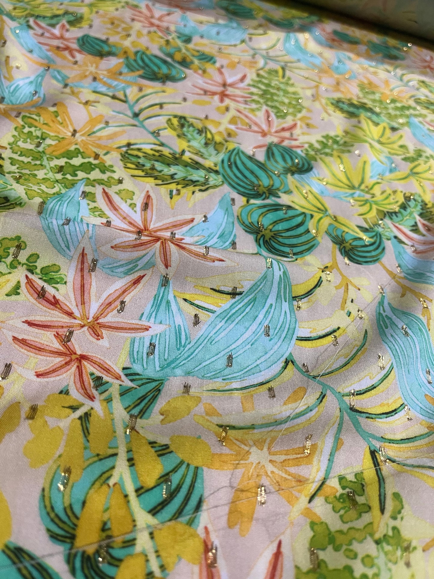 KEIRA 037 viscose lurex flower print