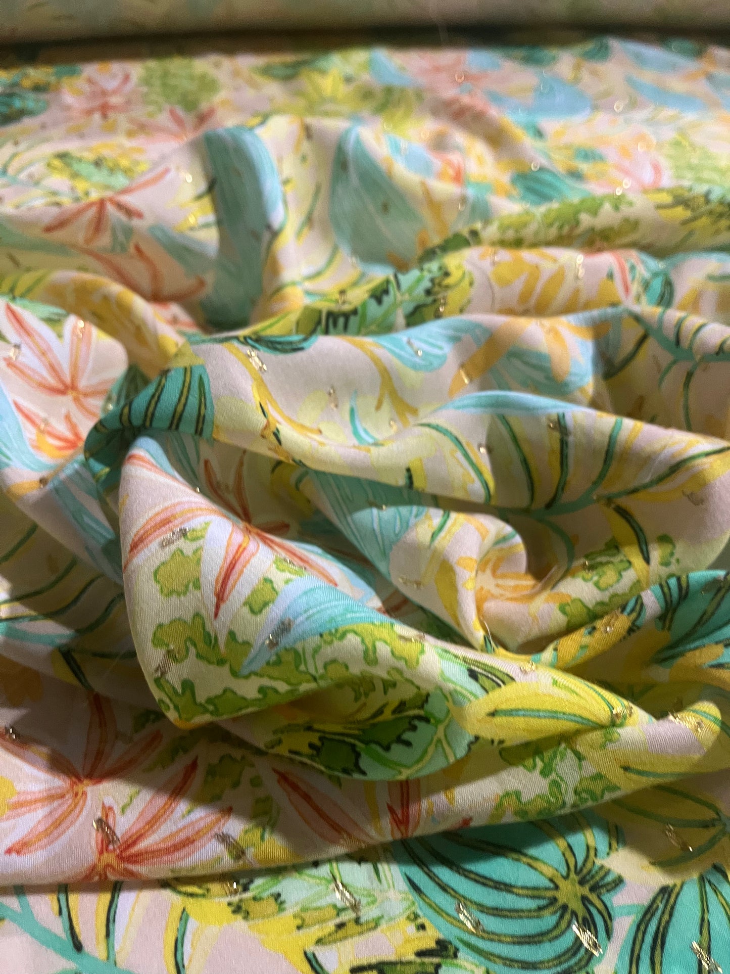 KEIRA 037 viscose lurex flower print