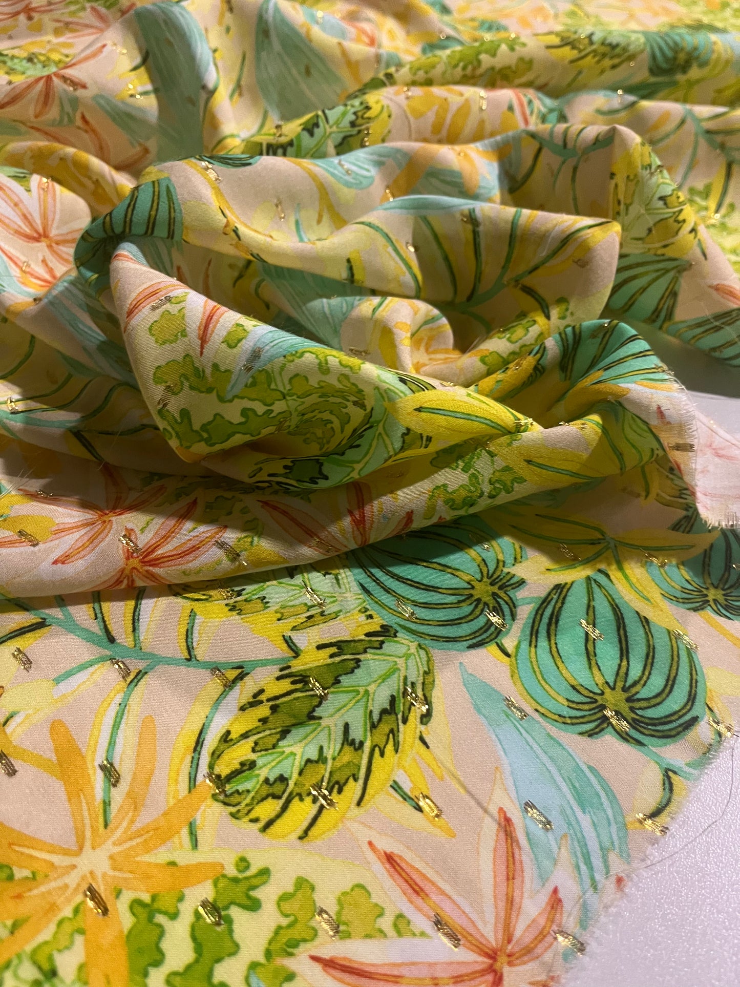 KEIRA 037 viscose lurex flower print