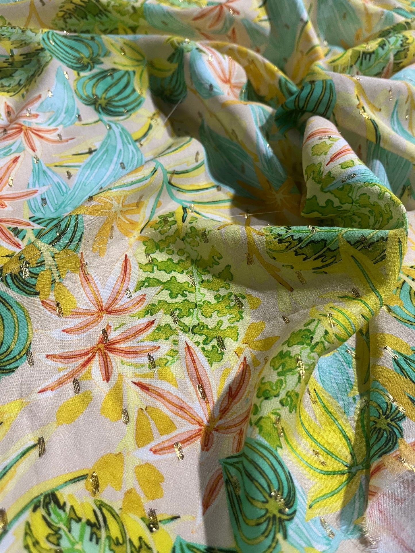 KEIRA 037 viscose lurex flower print