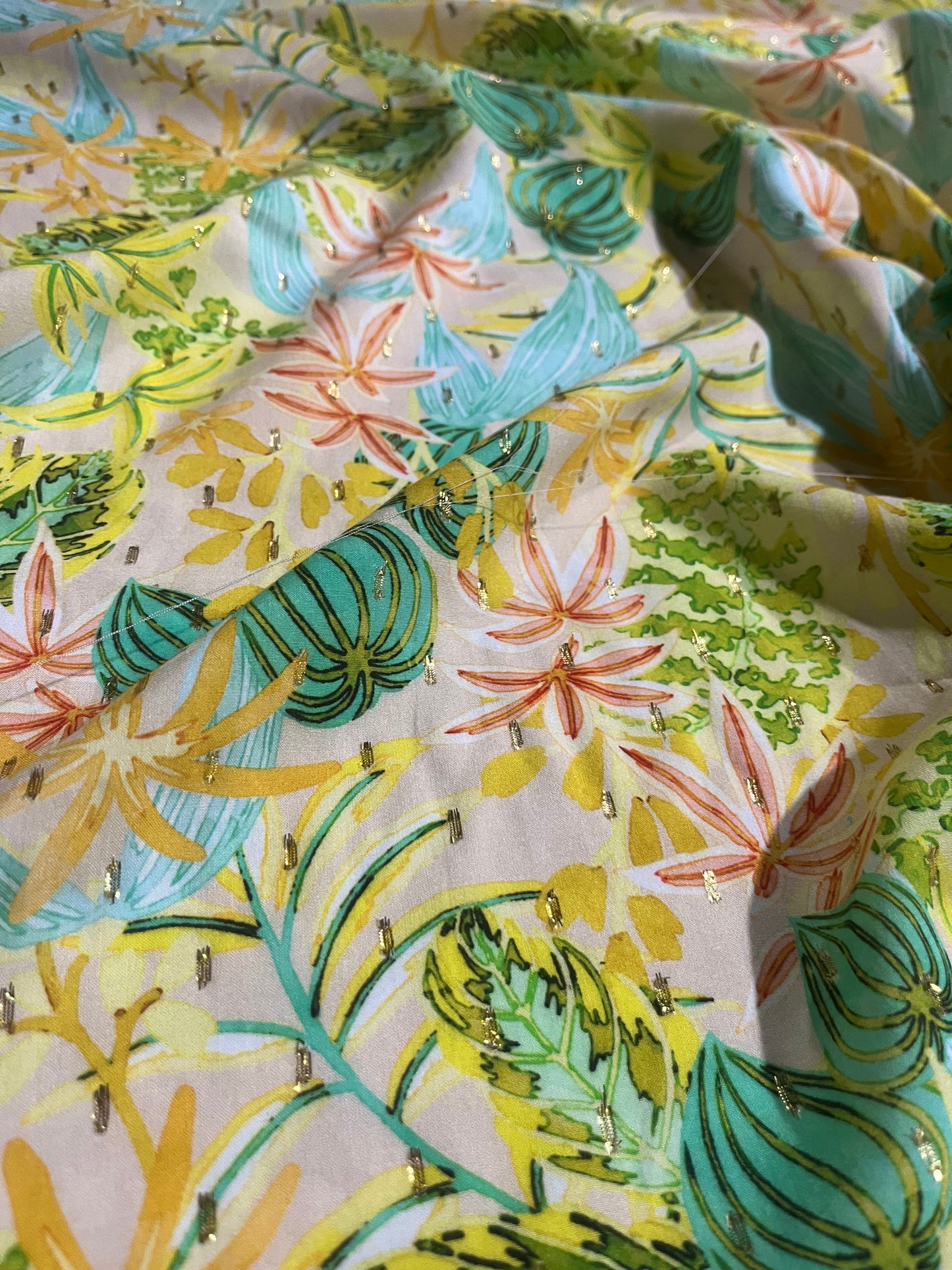 KEIRA 037 viscose lurex flower print