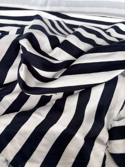 FREDO 027 cotton jersey navy/white stripes