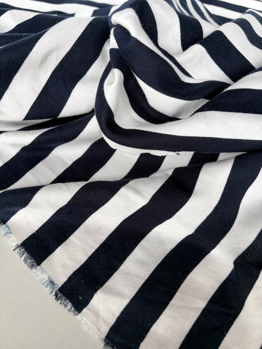 FREDO 027 cotton jersey navy/white stripes