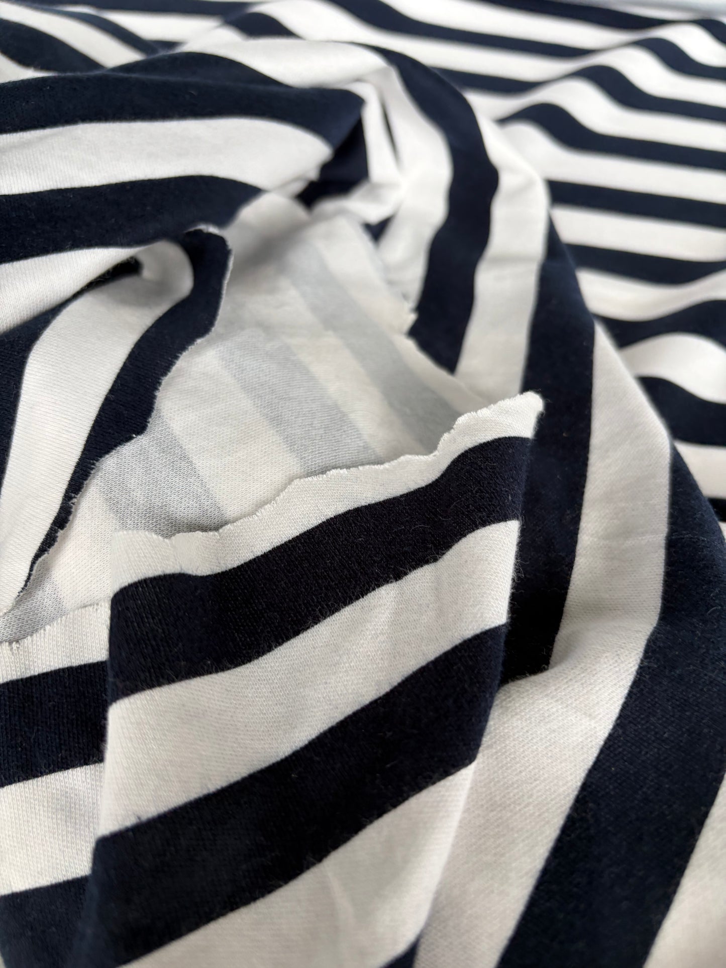 FREDO 027 cotton jersey navy/white stripes