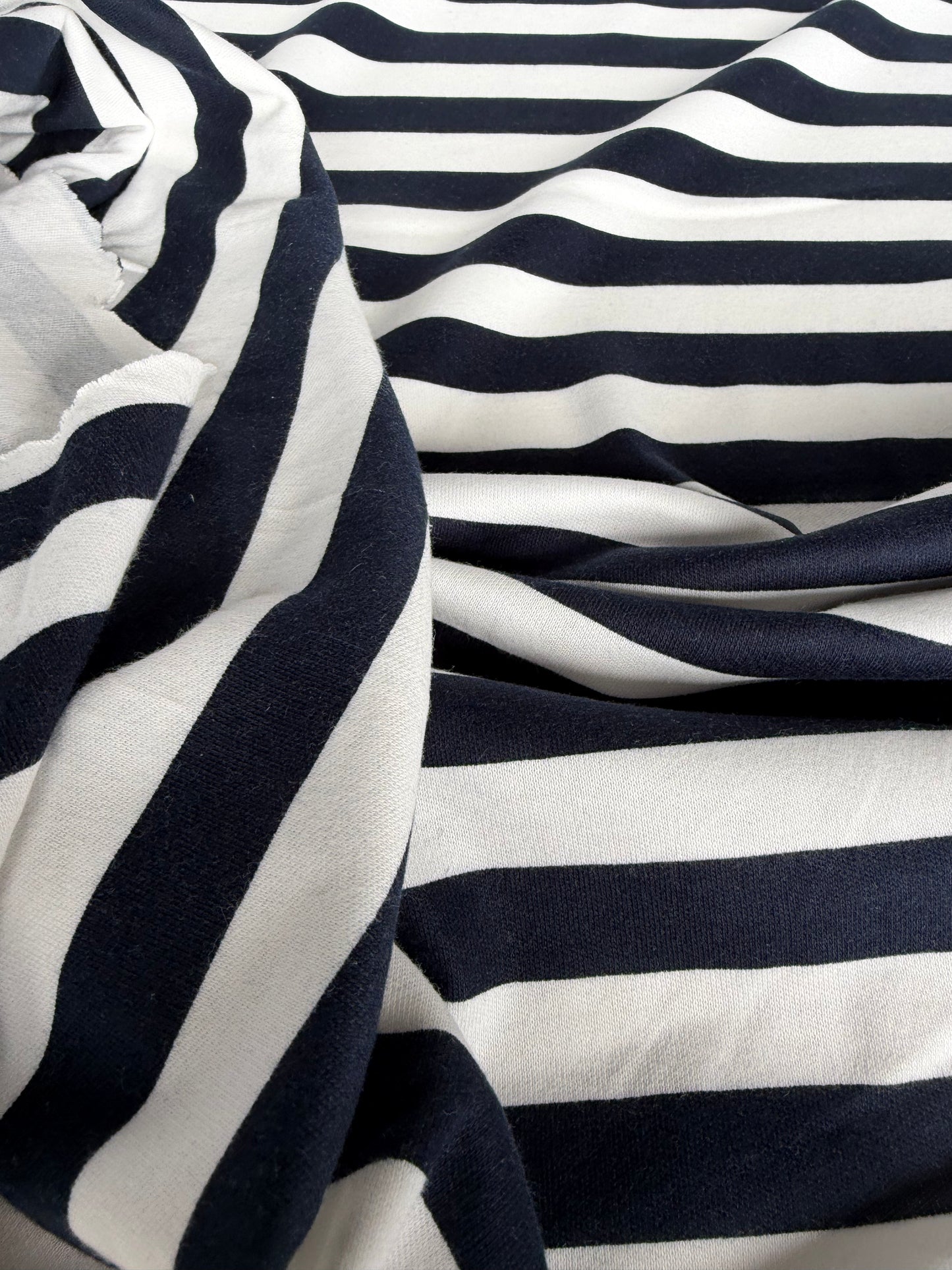 FREDO 027 cotton jersey navy/white stripes