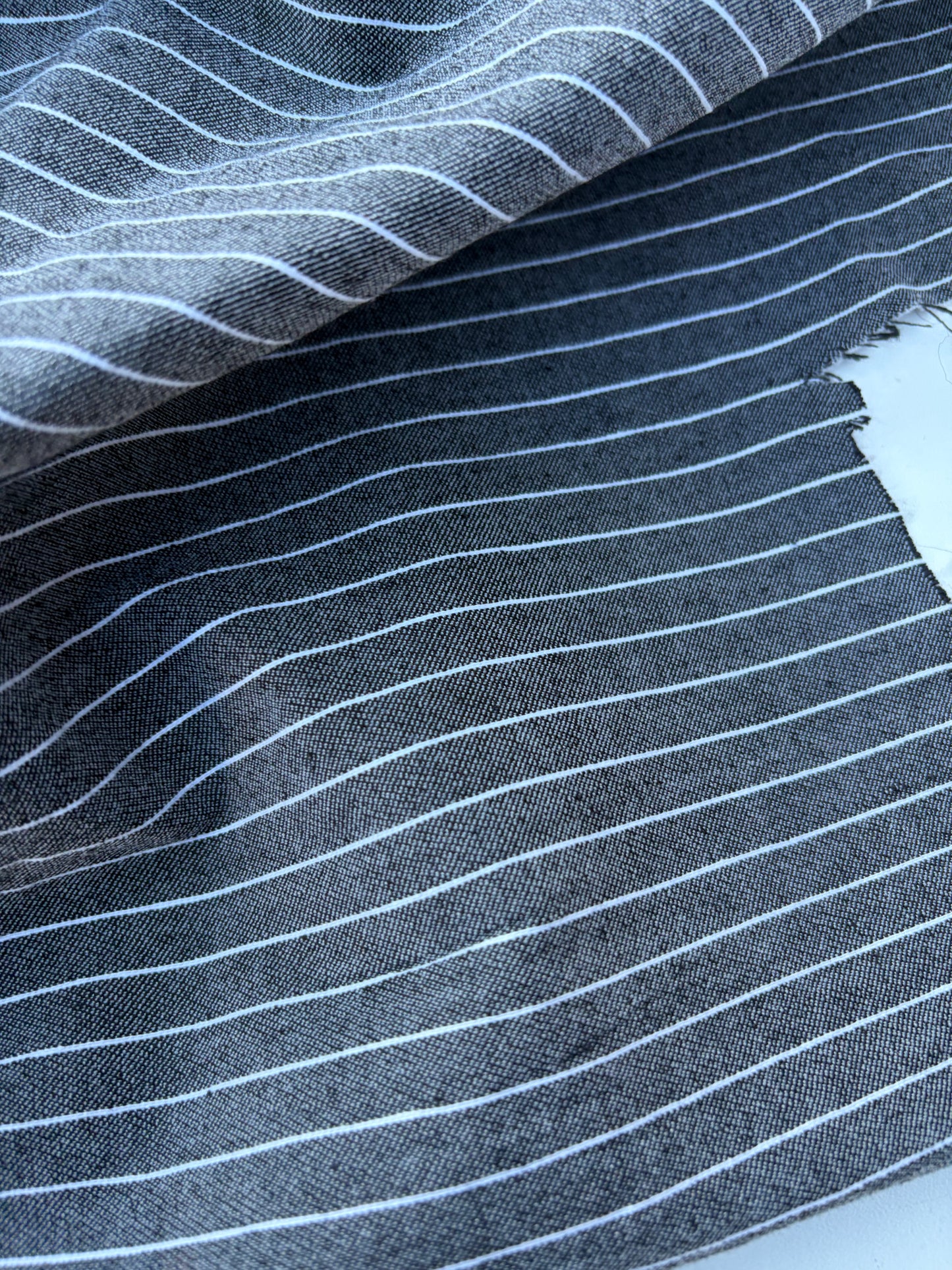 CHARLY 001 black/white pinstripe cotton stretch