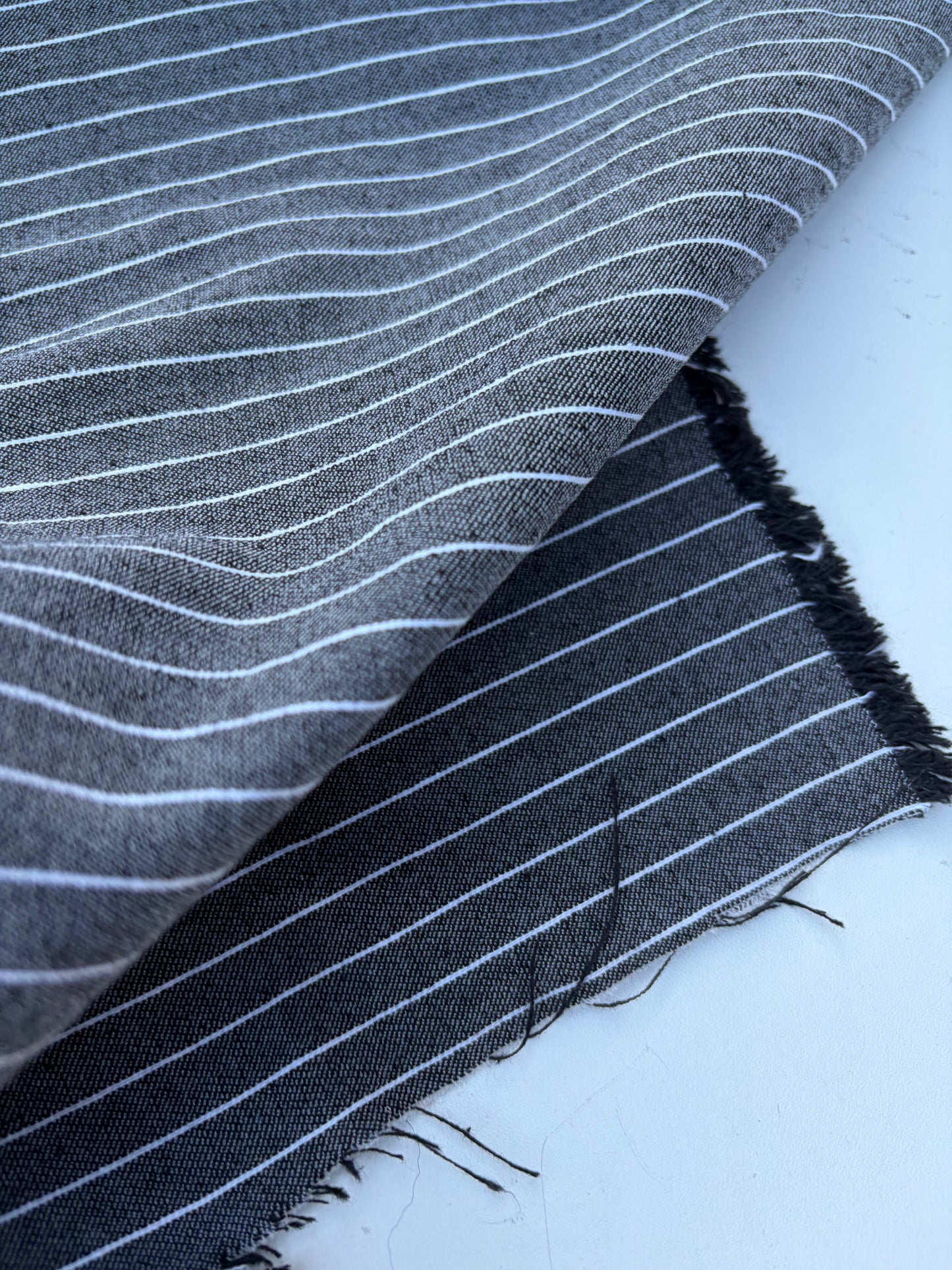 CHARLY 001 black/white pinstripe cotton stretch