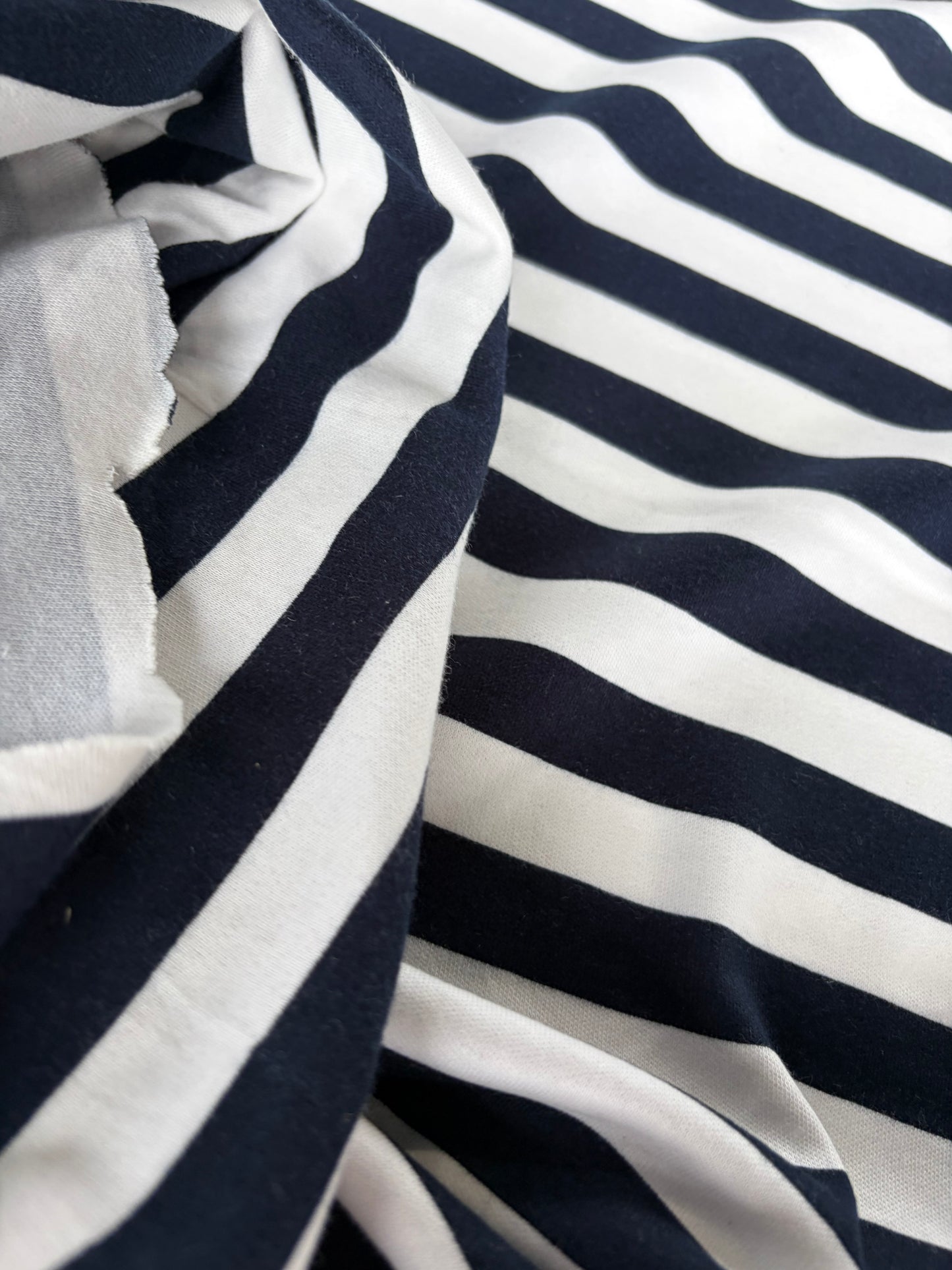 FREDO 027 cotton jersey navy/white stripes