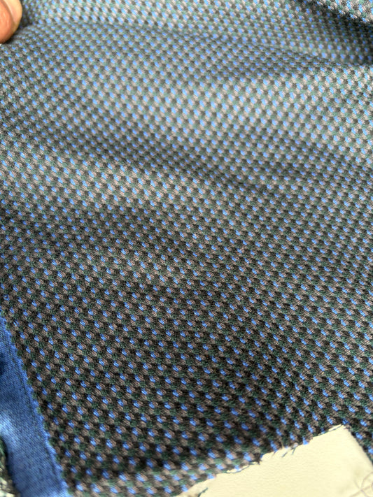 FREDO 028 cotton stretch jacquard navy/cobalt