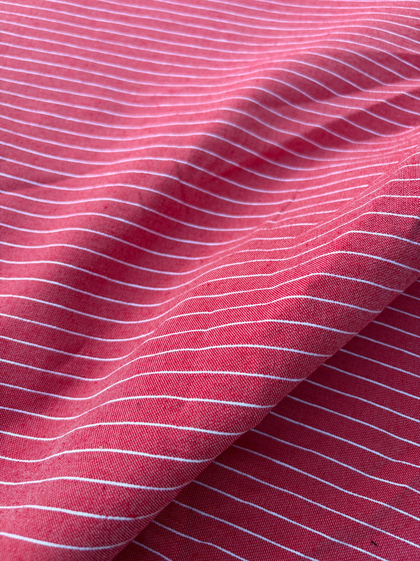 CHARLY 002 red/white pinstripe cotton stretch