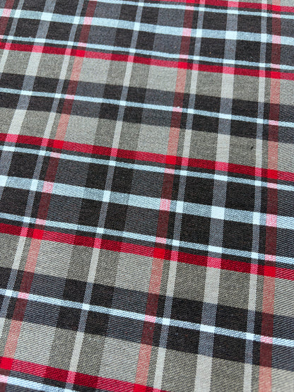 CHARLY 003 red/sand/grey checkered cotton stretch