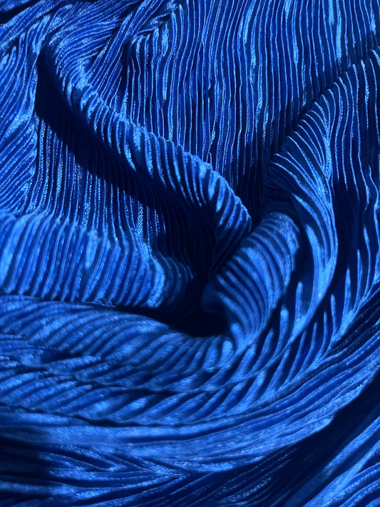 DAMIANO 007 pleated satin cobalt blue
