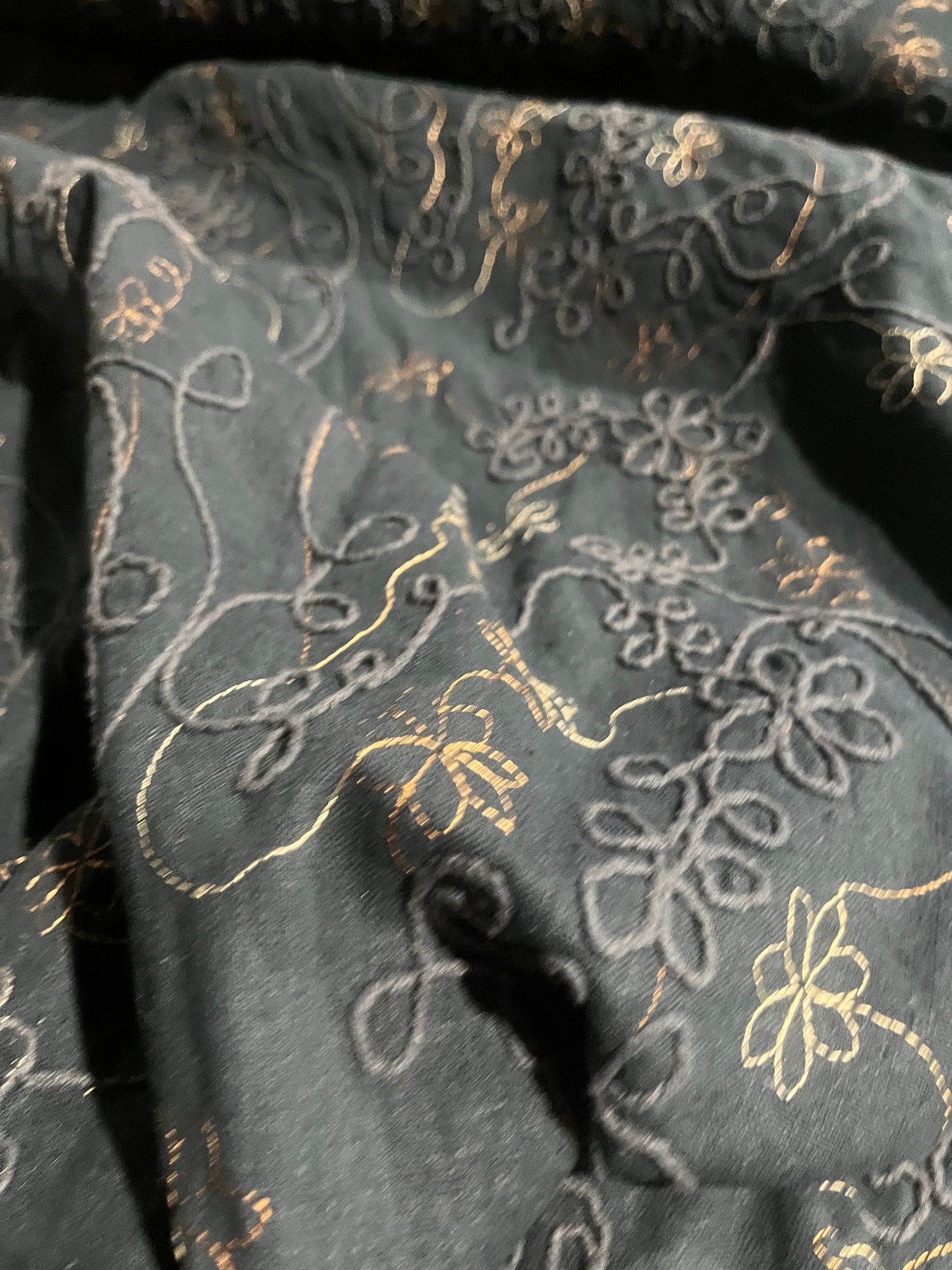 LC KEIRA 043 linen with all over embroidery aviator blue